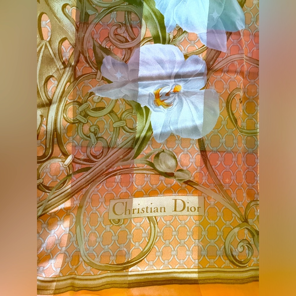 Christian Dior Floral Silk Scarf 34X34
